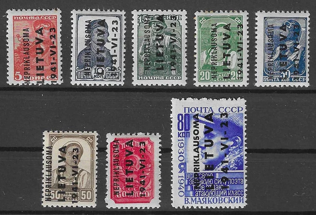 Deutsches Reich 1941, Besetzte Gebiete,Litauen, Mi. 2 - 9  ! 