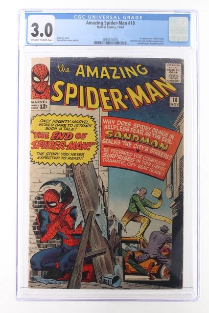 Amazing Spider-Man #18 - Marvel 1964 CGC 3.0 1st Appearance of Ned Leeds. Fantas