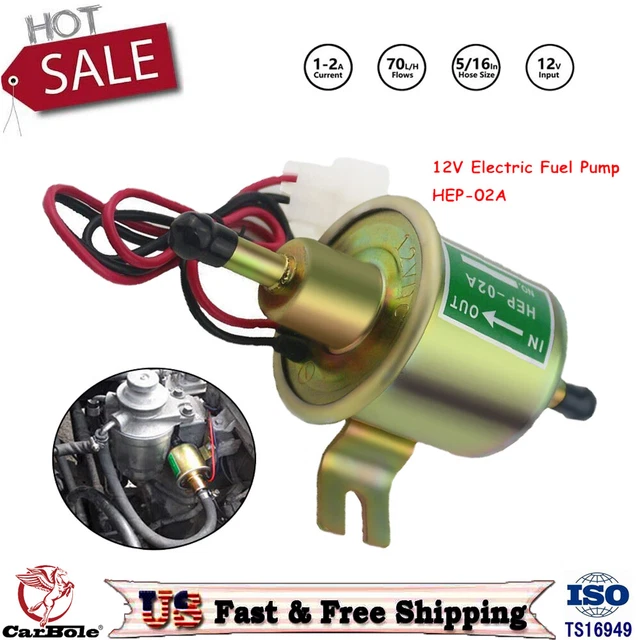 Universal 4-7PSI Electric Fuel Pump E8012S FD0002 Diesel Inline EP12S Carburetor