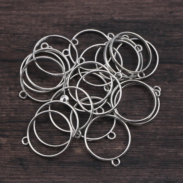 10 PIEZAS Moldes de joyería de resina bisel abierto bandeja colgante eslabones