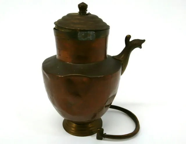 Antique Copper Teapot 20cm Serpent Spout Loose Handle J371