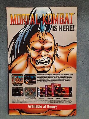 RARE Vintage Mortal Kombat is Here Genesis Game Boy Print Ad