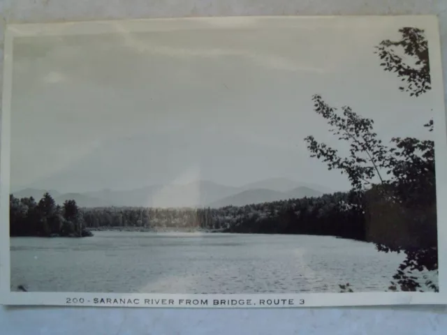 RPPC Saranac River From Bridge, Route 3. N.Y. Vintage "EKC" Real Photo Postcard