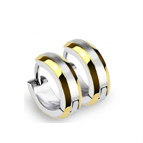 PAIRE BOUCLE D'OREILLE CREOLE CHIC POUR HOMME ACIER & PLAQUÉ NOIR NEUVE 7088 PAIRE BOUCLE D'OREILLE CREOLE CHIC POUR HOMME ACIER & PLAQUÉ NOIR NEUVE 7088