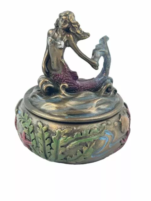 SUMMIT COLLECTION Riding Wave Mermaid Fantasy Art Nouveau Jewelry Trinket Box