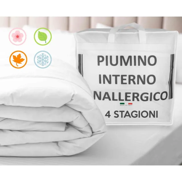 PIUMINO ANALLERGICO Quattro 4 Stagioni in Calda e Morbida Microfibra Made in Ita