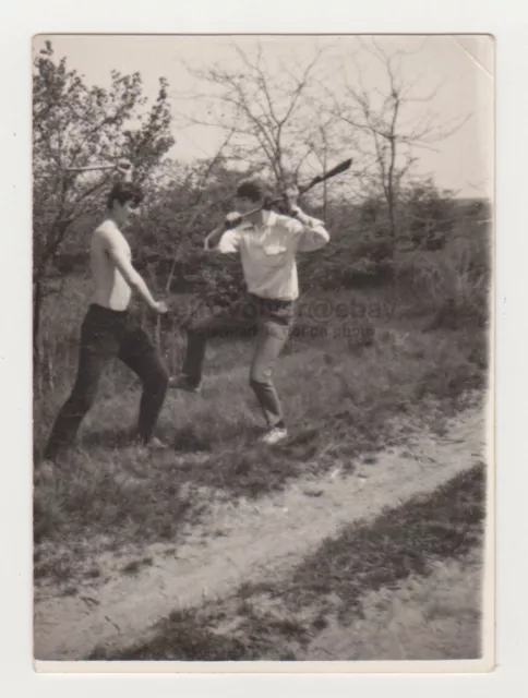 Two Affectionate Handsome Young Men Funny Fight Closeness Shirtless Gay Int Phot