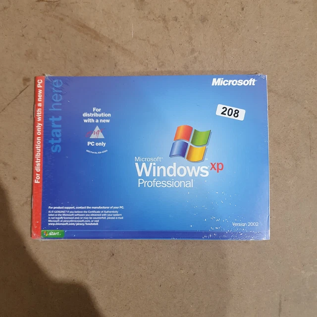 MICROSOFT WINDOWS XP Professional Version 2002 DVD Disc Operating ...