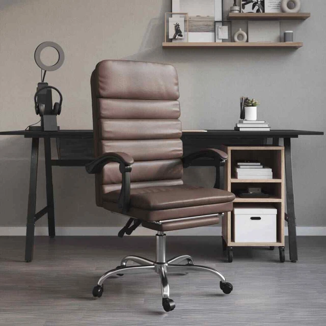 Fauteuil de massage inclinable de bureau Marron Similicuir