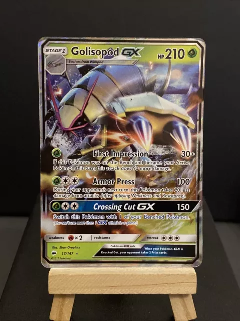 Pokémonkarte Golisopod GX 17/147 SM brennende Schatten NM