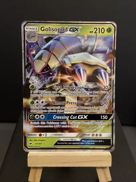 Pokemon Card Golisopod GX 17/147 Burning Shadows Half Art Near Mint