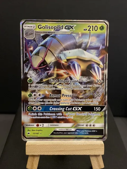 Pokemon Card Golisopod GX 17/147 SM Burning Shadows NM