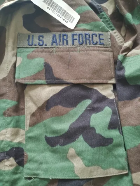 NEW USAF WOODLAND Camo Field Jacket Small with Name Tag $32.99 - PicClick
