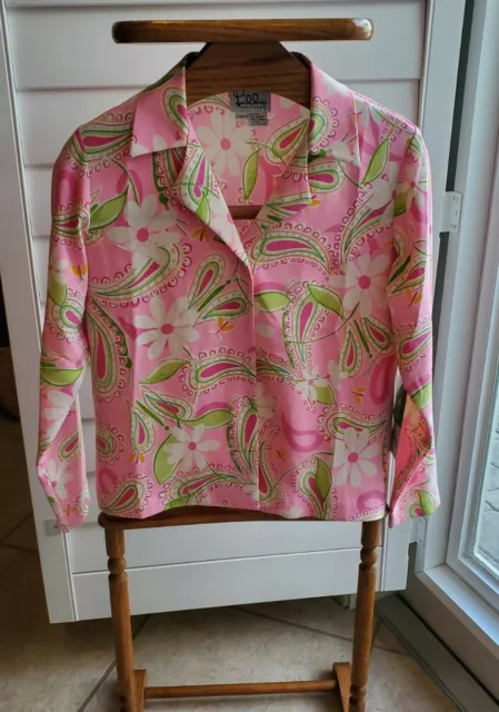 Lilly Pulitzer Vintage Pink Sands Cheery-O Silk Blouse Sz 2 Skirt Sz 0 NWT