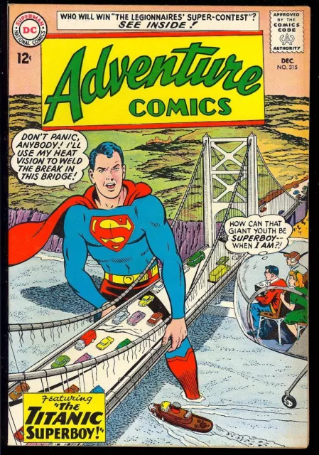 Adventure Comics #315 High Grade Silver Age Superboy Vintage DC Comic 1963 VF+