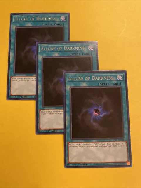 Yugioh! 3x Allure of Darkness WISU-EN054 Rare 1st Ed Wild Survivors