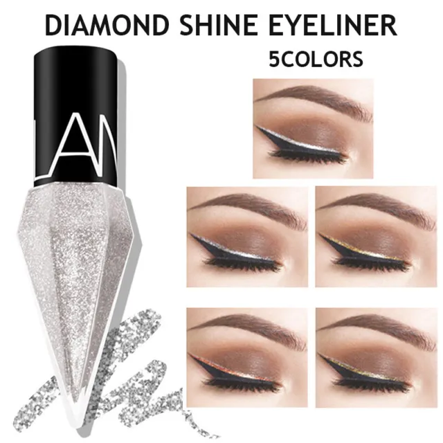 Shimmer Glitter Eyeliner Liquido Ombretto Occhio Trucco Perlescente Impermeabi -