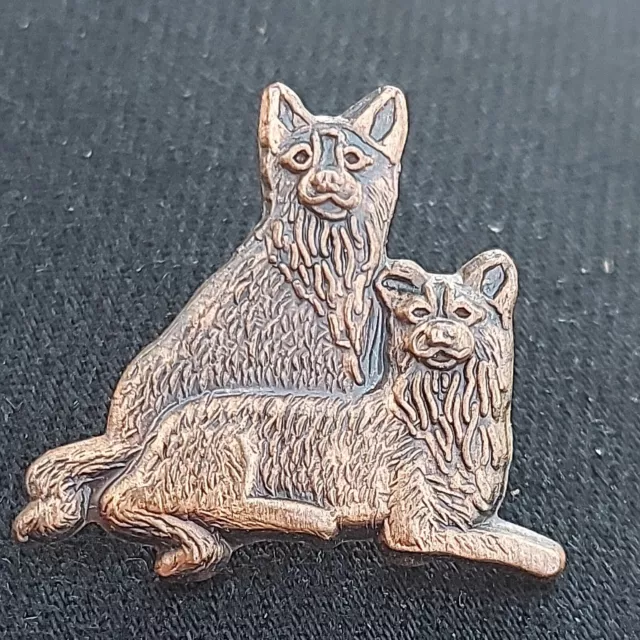 Wolf Wolves Metal Lapel Pin Badge Copper Tone