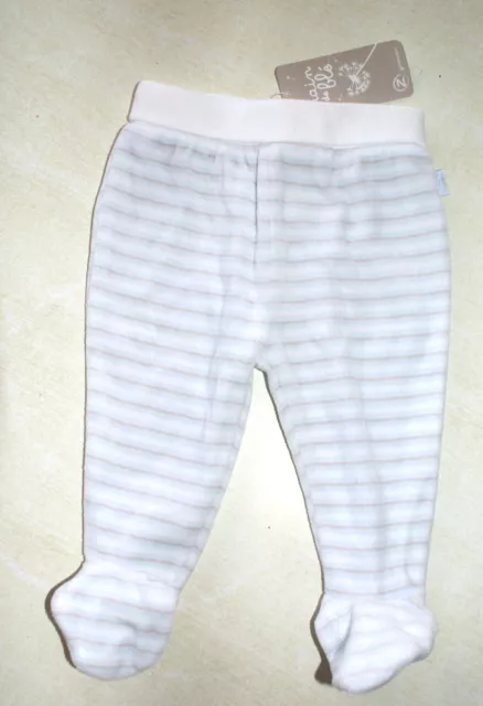 Pantalon de pyjama blanc, bleu et beige neuf taille 3 mois marque Grain de Blé