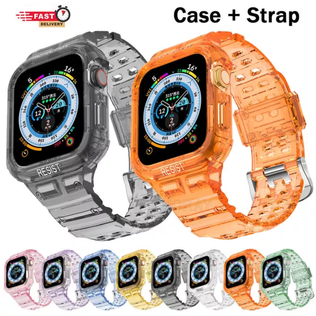 TPU Sport Band Strap + Case for Apple Watch Ultra 49mm Series 8 7 6 5 4 41/45mm 2