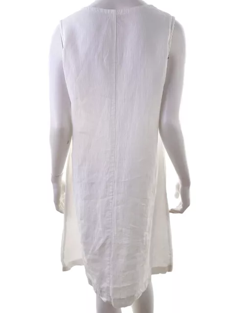 Oilily  T. M Blanco Longitud hasta la rodilla Vestido recto Sin mangas Bolsillos 3