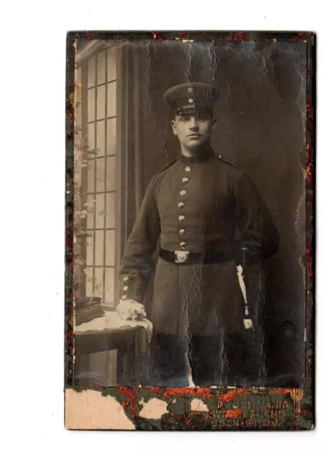 CDV Portrait Mann Uniform Säbel Soldat Offizier WK 1 Fuchs Posen Vintage Foto