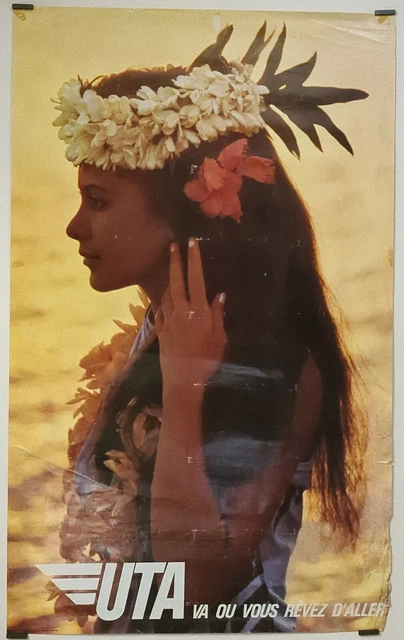 Affiche Vintage AVIATION TAHITI RF40 - Poster 50x70cm (Neuf)