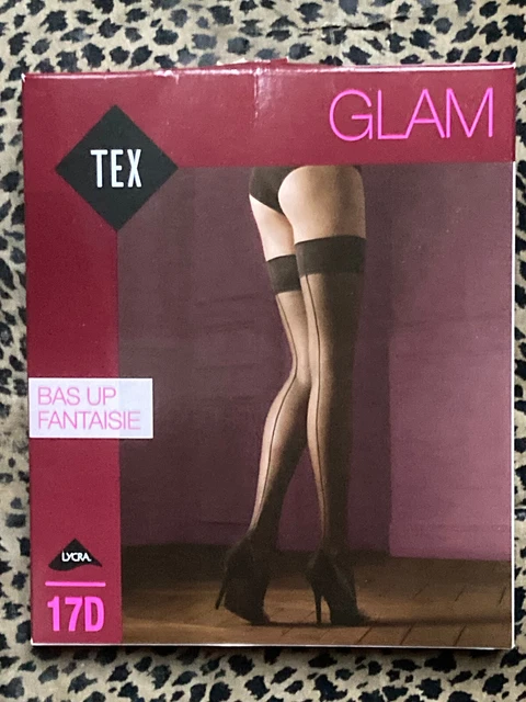 Bas Couture Chantal Thomass - Stay-ups Jarretelle Lacée, Naturel/Noir, Taille 4 (neuf)