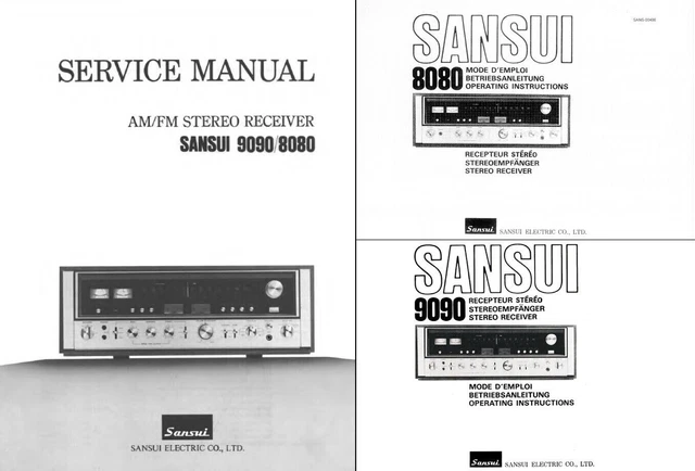 SANSUI 9090 / 8080 Service & User Manual Operating Instructions