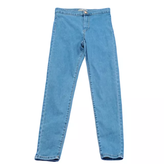 Jeans denim da donna blu skinny gamba alta taglia 10 (HW04)