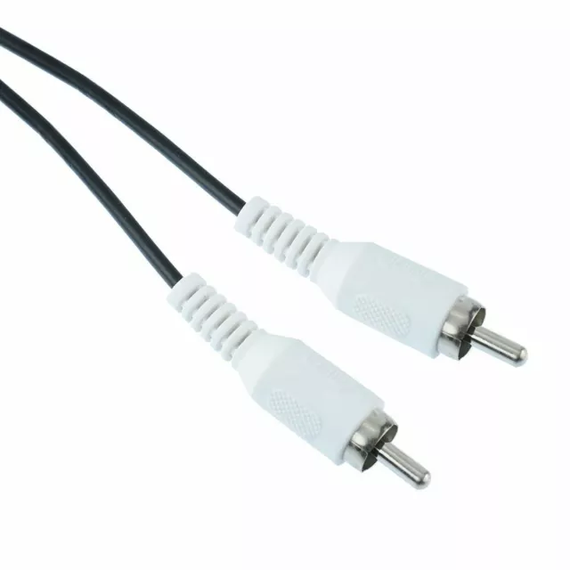 Blanco 5m Macho a Macho Enchufe Rca Phono Cable Av Audio Video PC TV CCTV