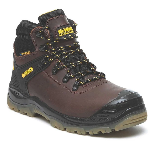 DEWALT SAFETY BOOTS Mens Wide Fit Brown Leather Waterproof Steel Toe