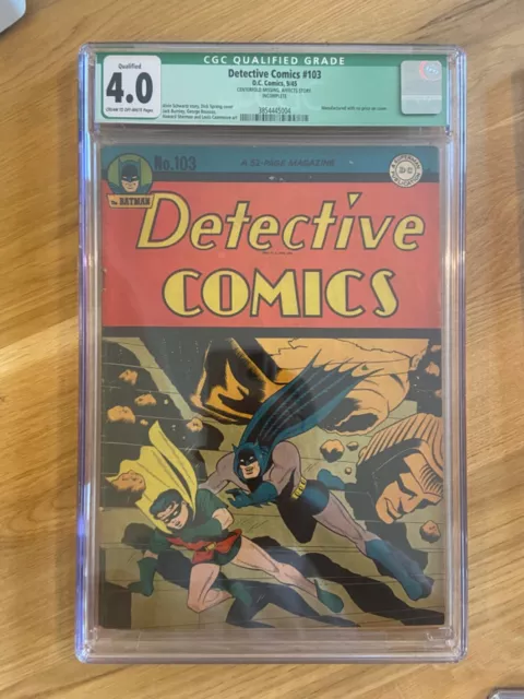 Detective Comics #103 CGC 4.0 Qualified