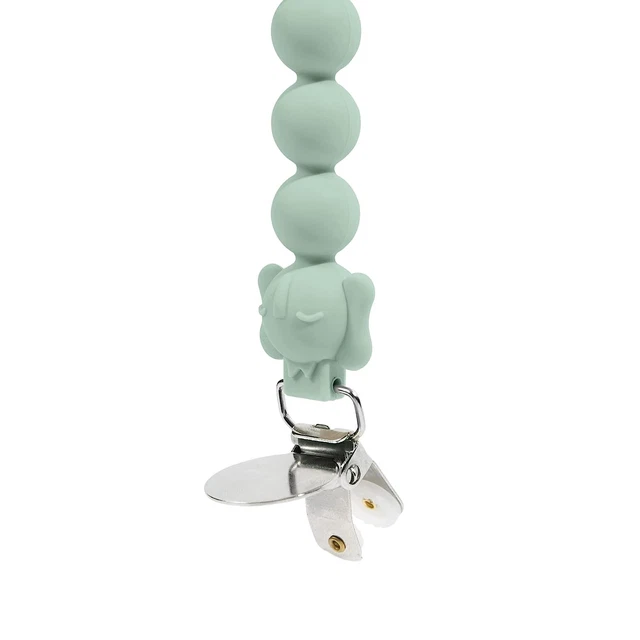 Silicone Pacifier Clip, One Piece Pacifier Holder, Soother Binky Teething Ring P