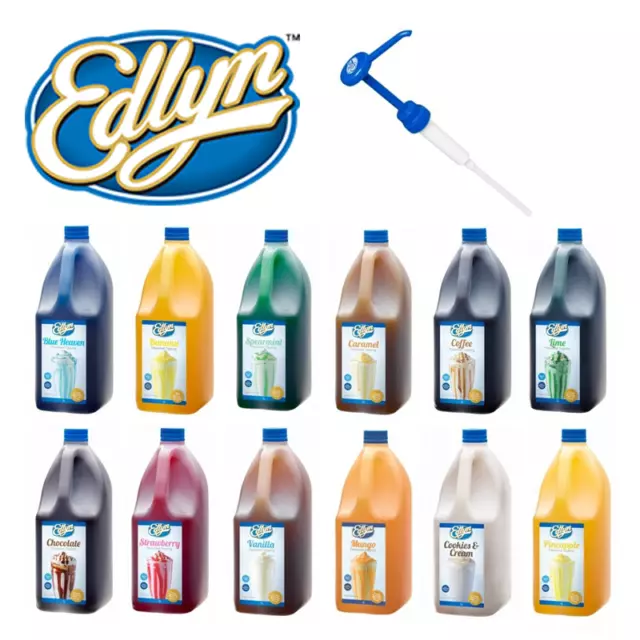Edlyn Flavoured Syrup Topping 3L | Various Flavours, Pumps, Milkshake