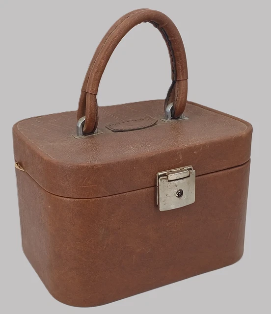 Lot Vintage Années 70 : Vanity Case + Trousse De Toilette Simili Cuir, France