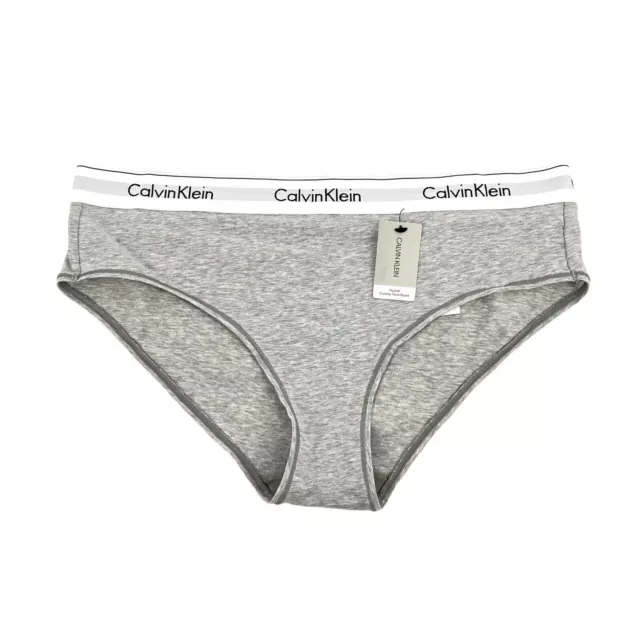 Calvin Klein Hipster Panty Womens Size 1X Gray Knit Logo Waistband Underwear