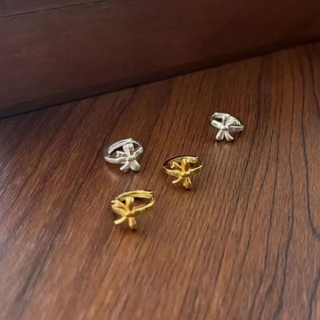 Small Hoop Earrings Gold Plated Bowknot Ear Cuff Women's Earring