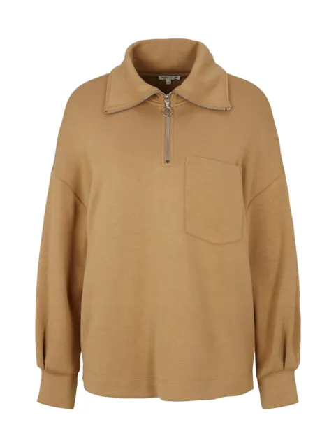 Tom Tailor Da-Sweat-Shirt 1/2 Arm troyer Sweatshirt 27841 soft light camel