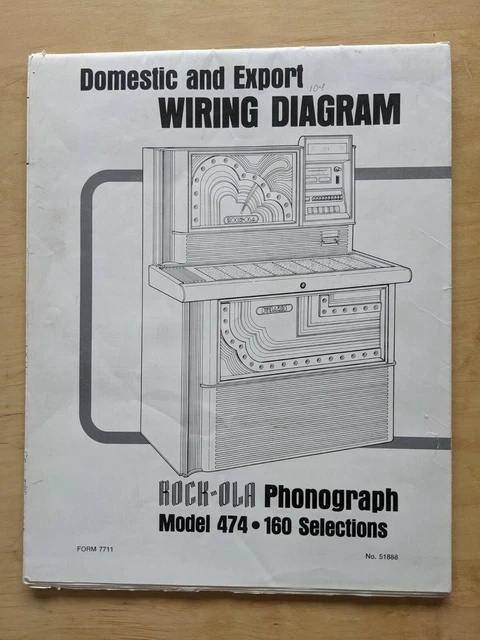 ROCKOLA JUKEBOX MODEL 474 Wiring Diagram $25.00 - PicClick CA