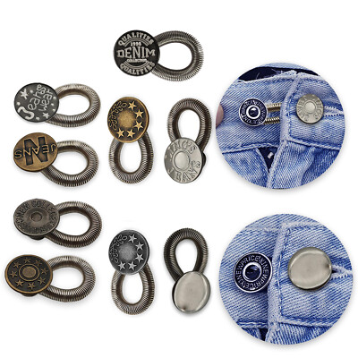Style:1 Noacog Girovita Estensore Bottone Staccabile Jeans Retraibile Estensore Regolabile Elastico Pantaloni per Abbigliamento Jeans 