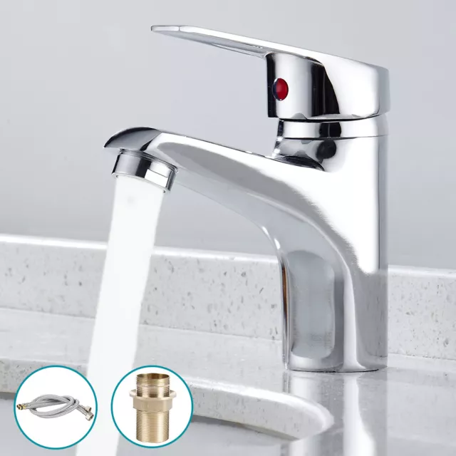 Faucet Modern Bathroom Basin Mono Sink Mixer Single Lever Chrome Cloakroom_ 2