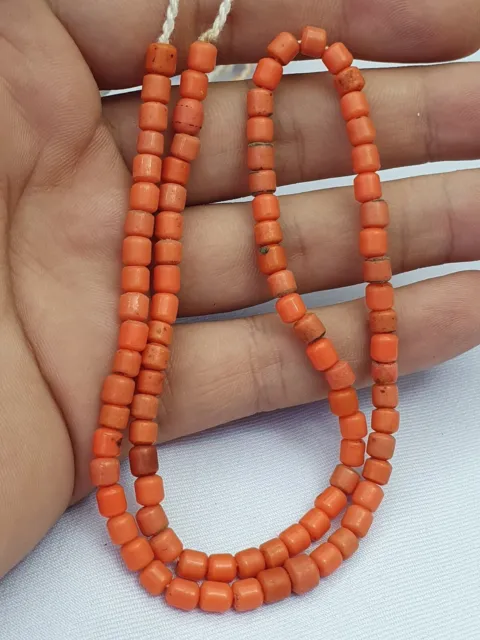Old Beads Ancient orange Color Glass Beads Jewelry Necklace