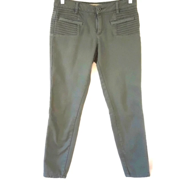 Daughters of the Liberation Anthropolgie Sz 27 Olive Green Moto Skinny pants