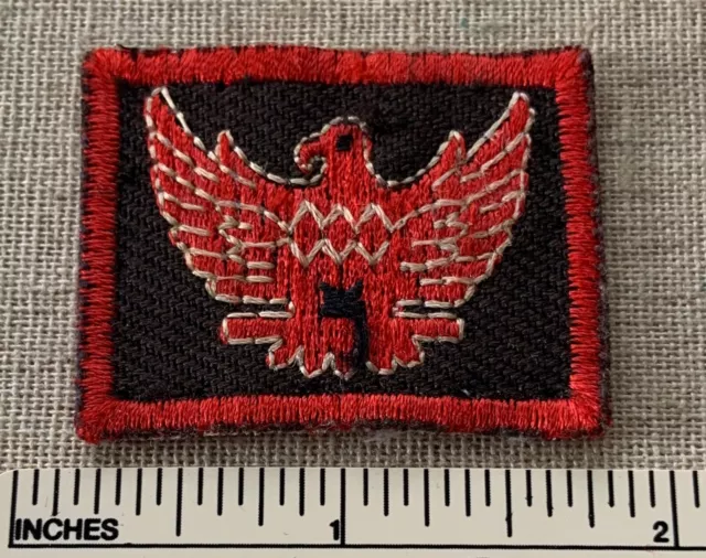 Vintage RED EAGLE Twill Embroidered Small PATCH Segment Badge Boy Scout ?