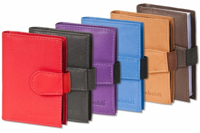 Kreditkartenetui Aus Echtem Leder | 14 Fächer | Mit Druckknopfverschluss | Mehrere Farben