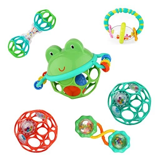 Bright Starts Little Shakers 6-teiliges Geschenkset - BPA-frei leicht zu greifende Baby-Rasseln...