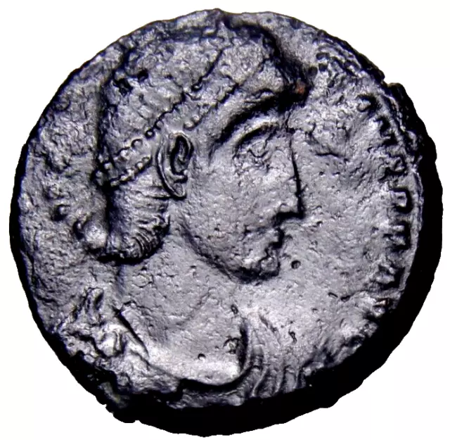 S/ANO SCARCE Marks Cosntantius II Spearing War Horseman Barbarian Roman Coin COA 2