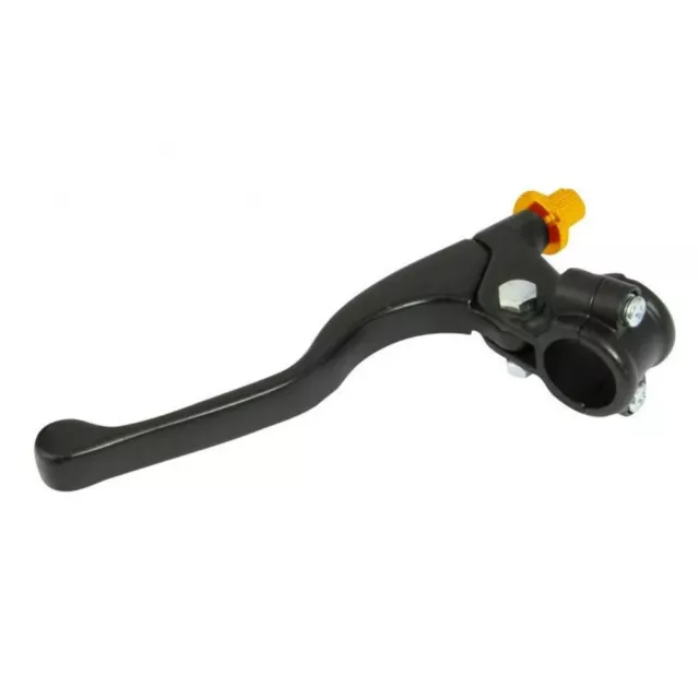 Bike It Motorcycle Universal Short Alloy Clutch Lever and Clamp Assembly Black