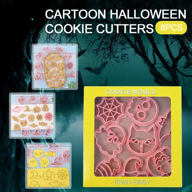 8 Cartoon Halloween Cookie Molds Cutters O9D0